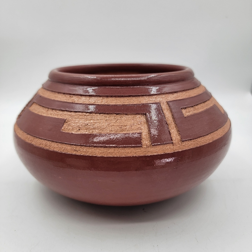 Vintage Roth  Relief Red Pottery Southwestern Planter Pot